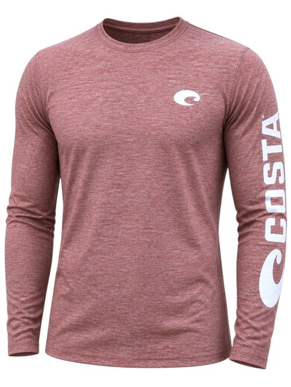 Costa Del Mar Red Heathered UPF 50 LongSleeve Technical Crew Performance Shirt S